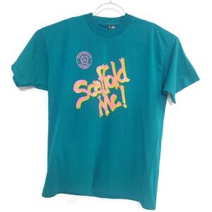 Vintage Fruit of the Loom Shirt Mens XL Green Scaffold Me Graphic Made USA 90s